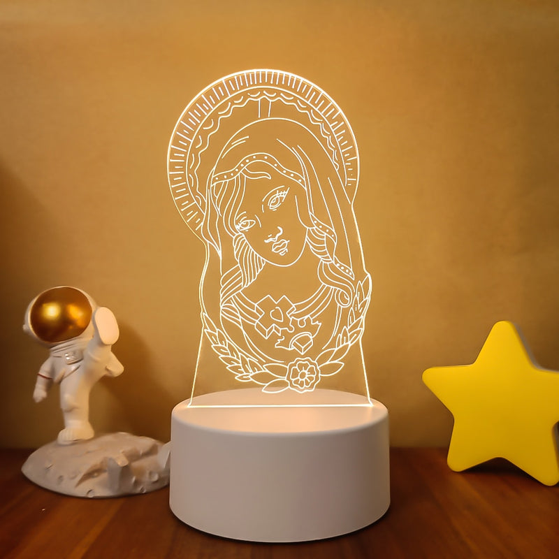 Luminária Decorativa Led 3D - Figuras Religiosas