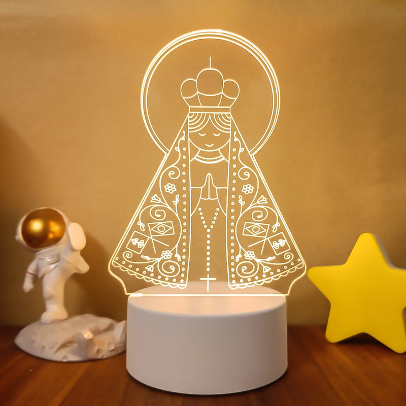 Luminária Decorativa Led 3D - Figuras Religiosas